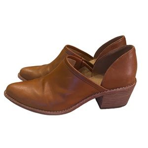 Madewell Brady Block Heel Harper Gemma Cognac Leather Mules